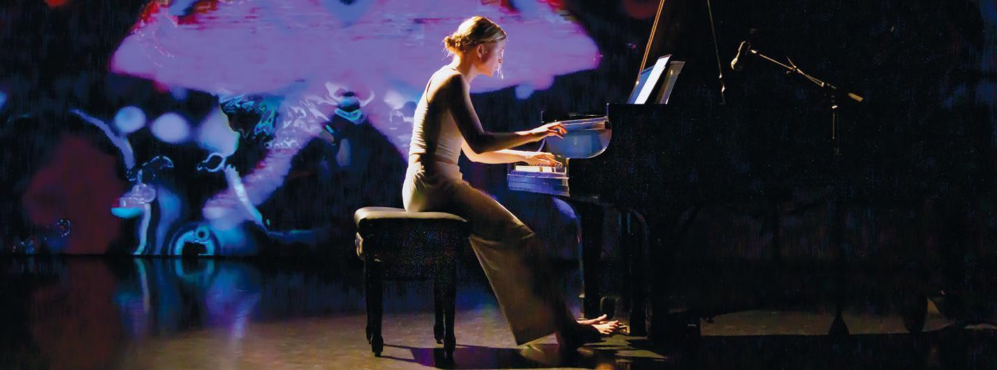 Student playing piano