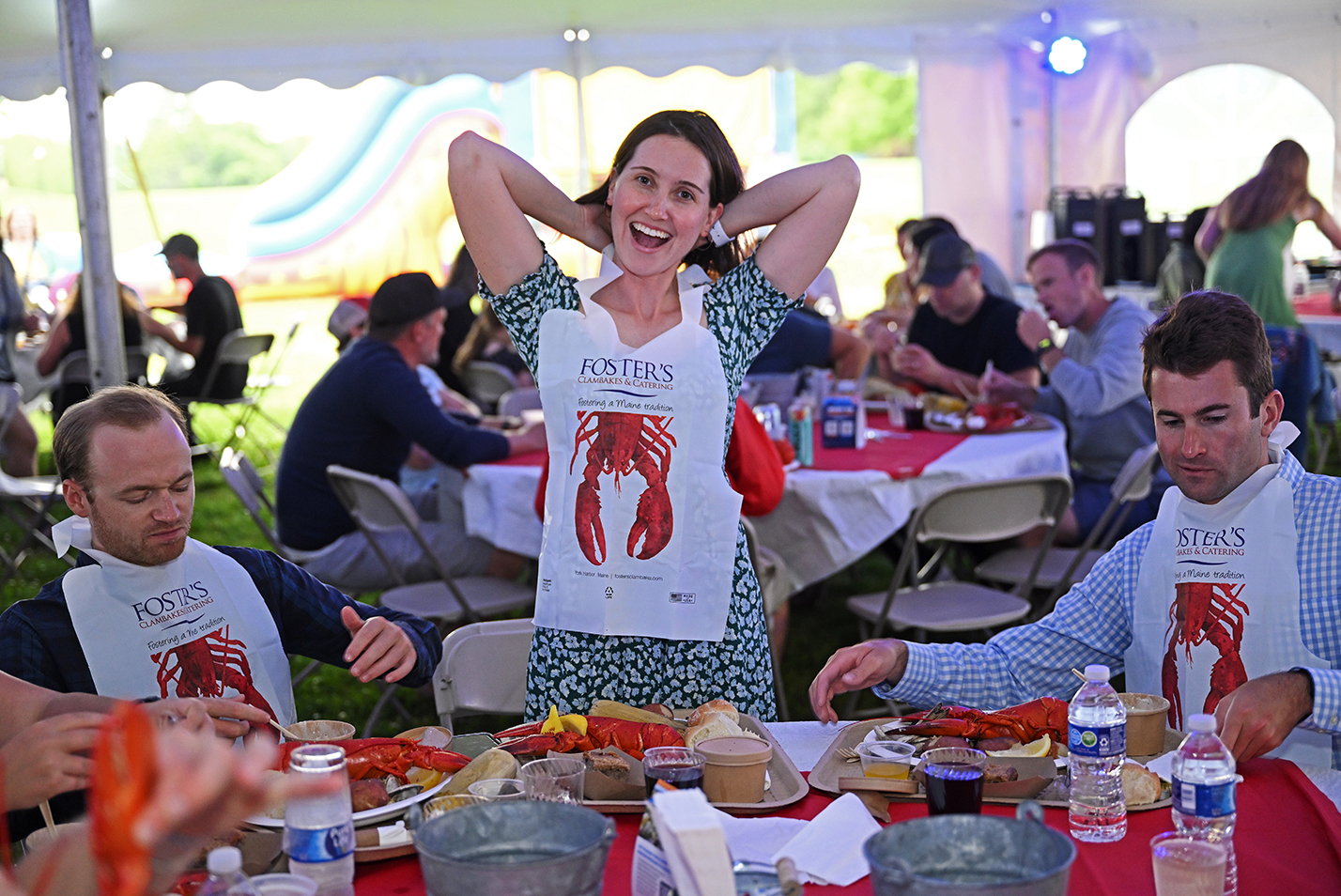 Alumni don their bibs for the lobsterbake