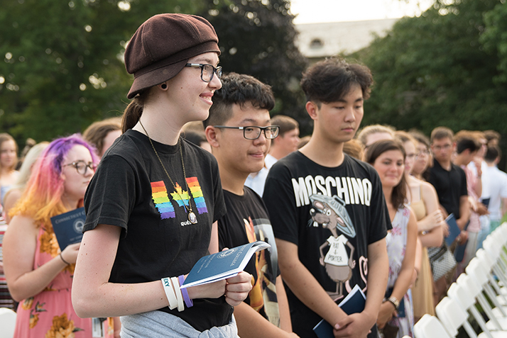 New students wait for Convocation to begin. 