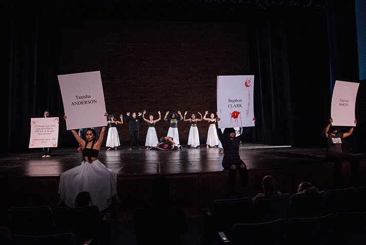 Students perform “Hands up, don’t shoot