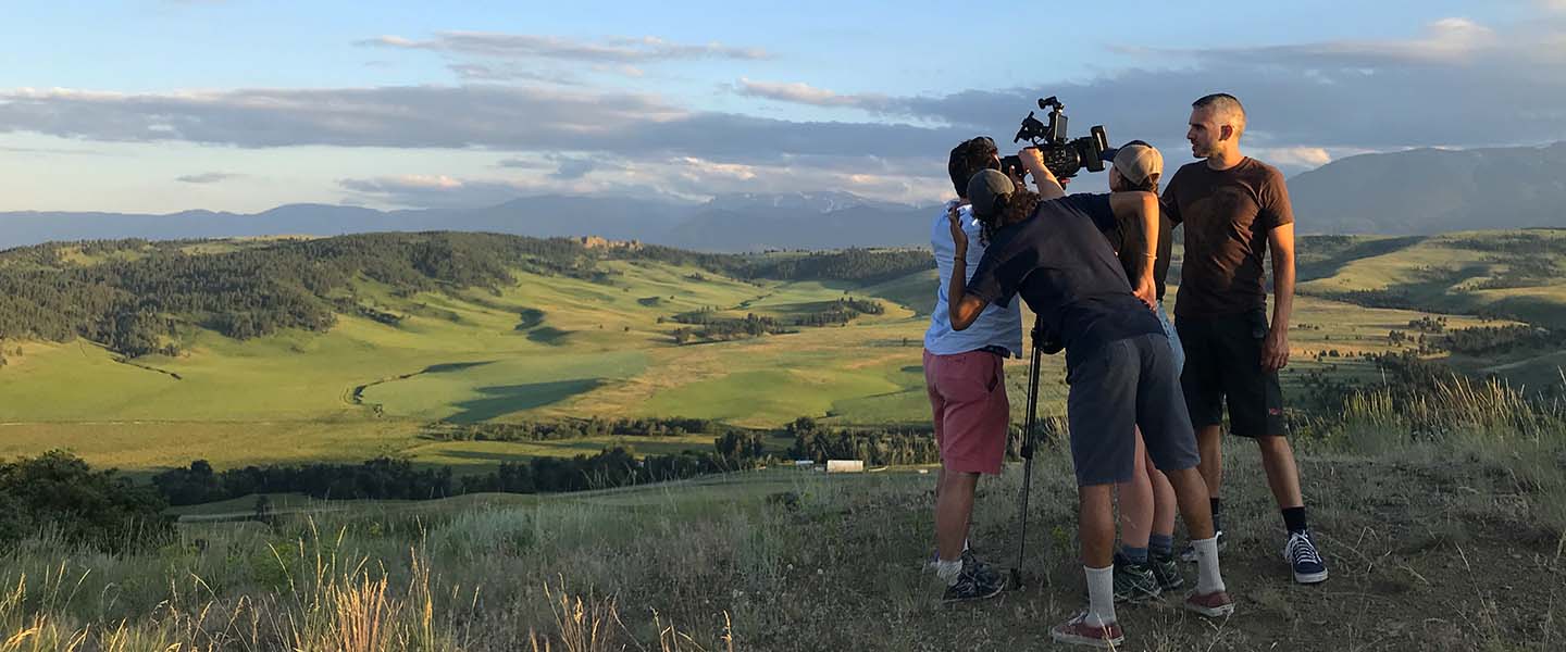 Ross Morin and his students on location for his film, “In a Landscape, Dreaming.” 