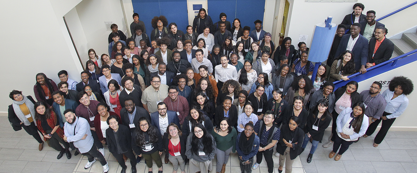 MMUF fellows from 11 different institutions pose for a group photo at Connecticut College.