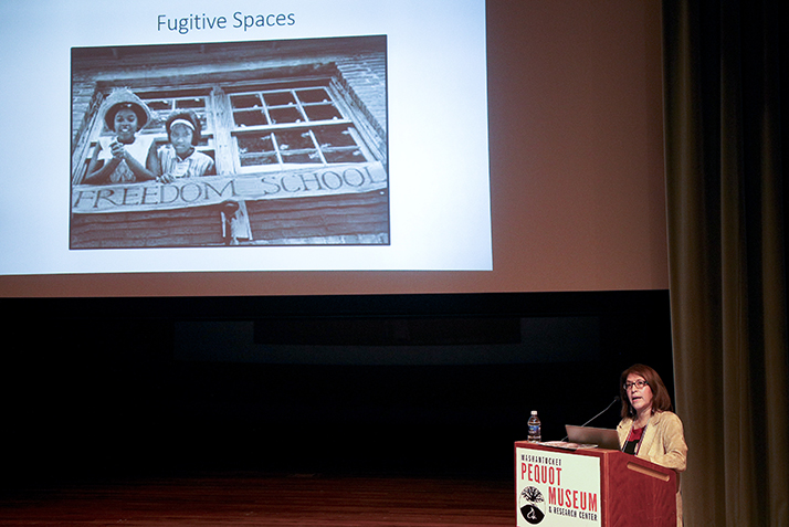 Sandy Grande, professor of education and director of the Center for the Critical Study of Race and Ethnicity (CCSRE) at Connecticut College, gives the opening keynote address, “Un-Settling the University.” 