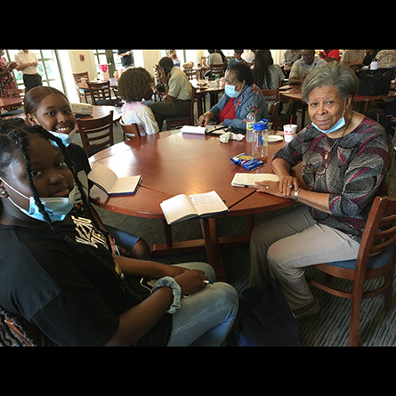 Donetta Hodge (R) with students Cheadlen Petit-Frere and Tyazia Lawson