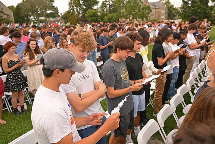 Students recite the matriculation pledge.