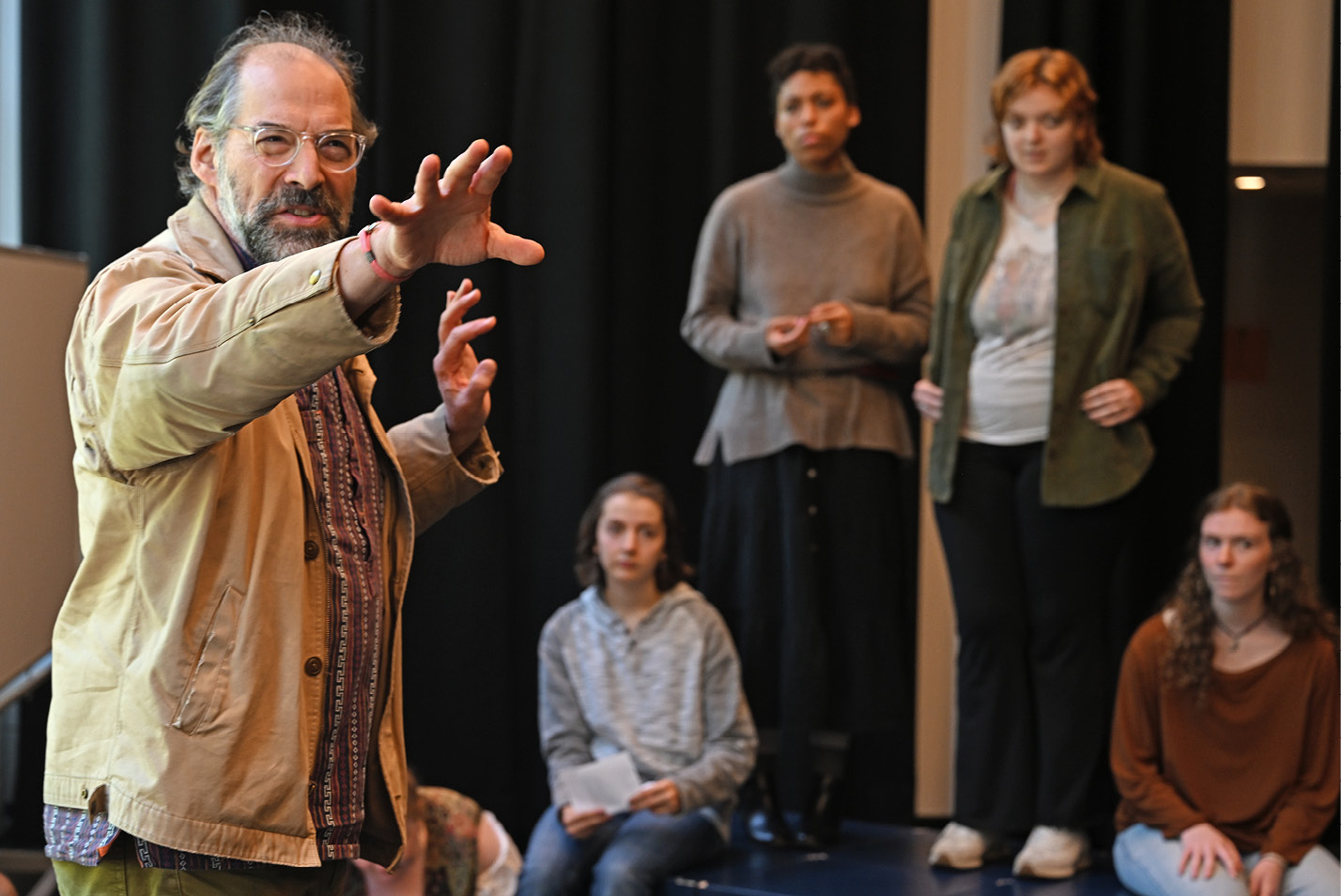 Prof. David Jaffee leads a theater class