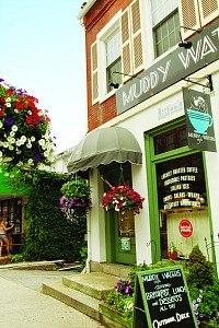 A popular spot,  Muddy Waters Cafe in New London