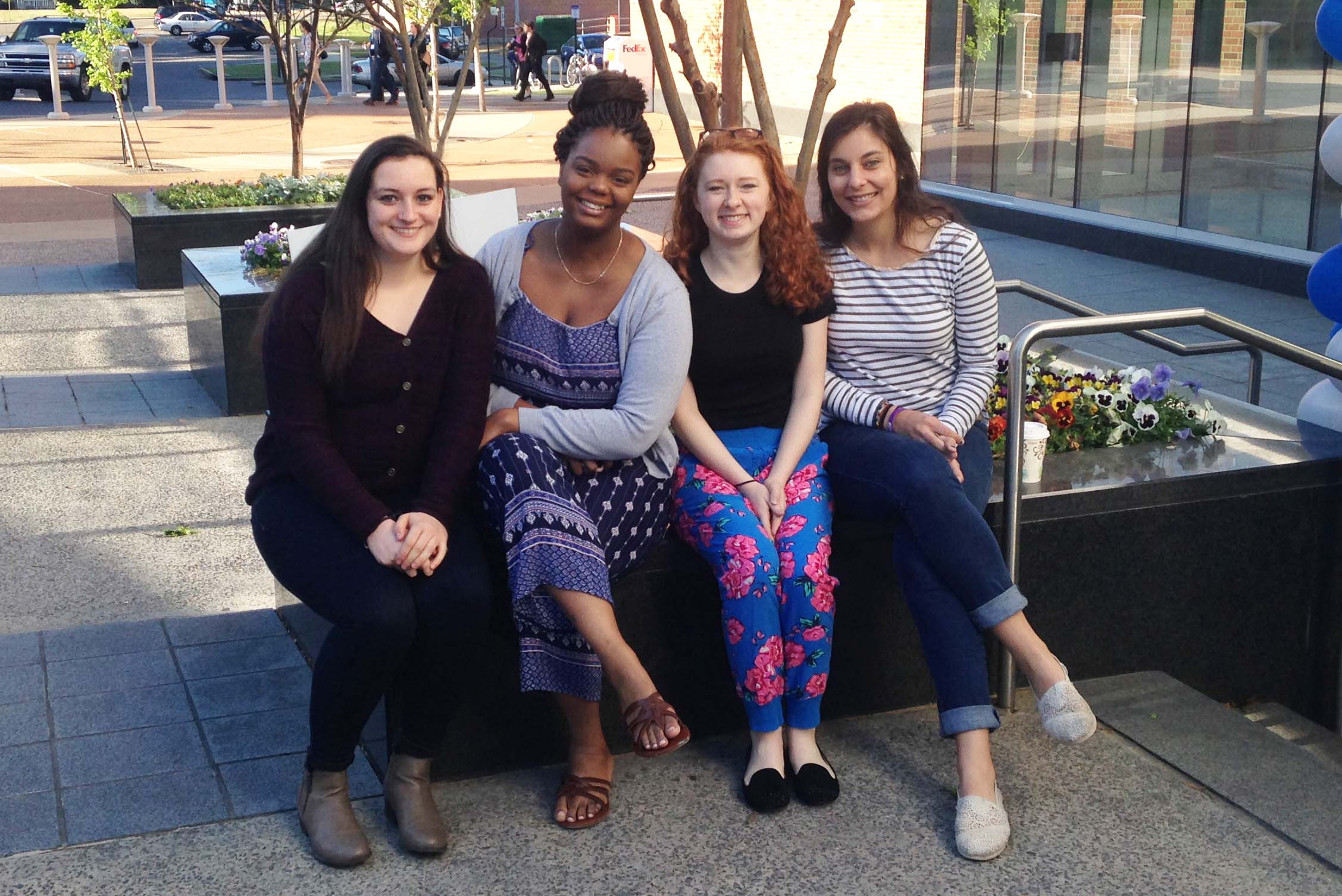 Photo showing students' arrival at the National Council on Undergraduate Research (NCUR) conference at the University of Memphis, 2017.
